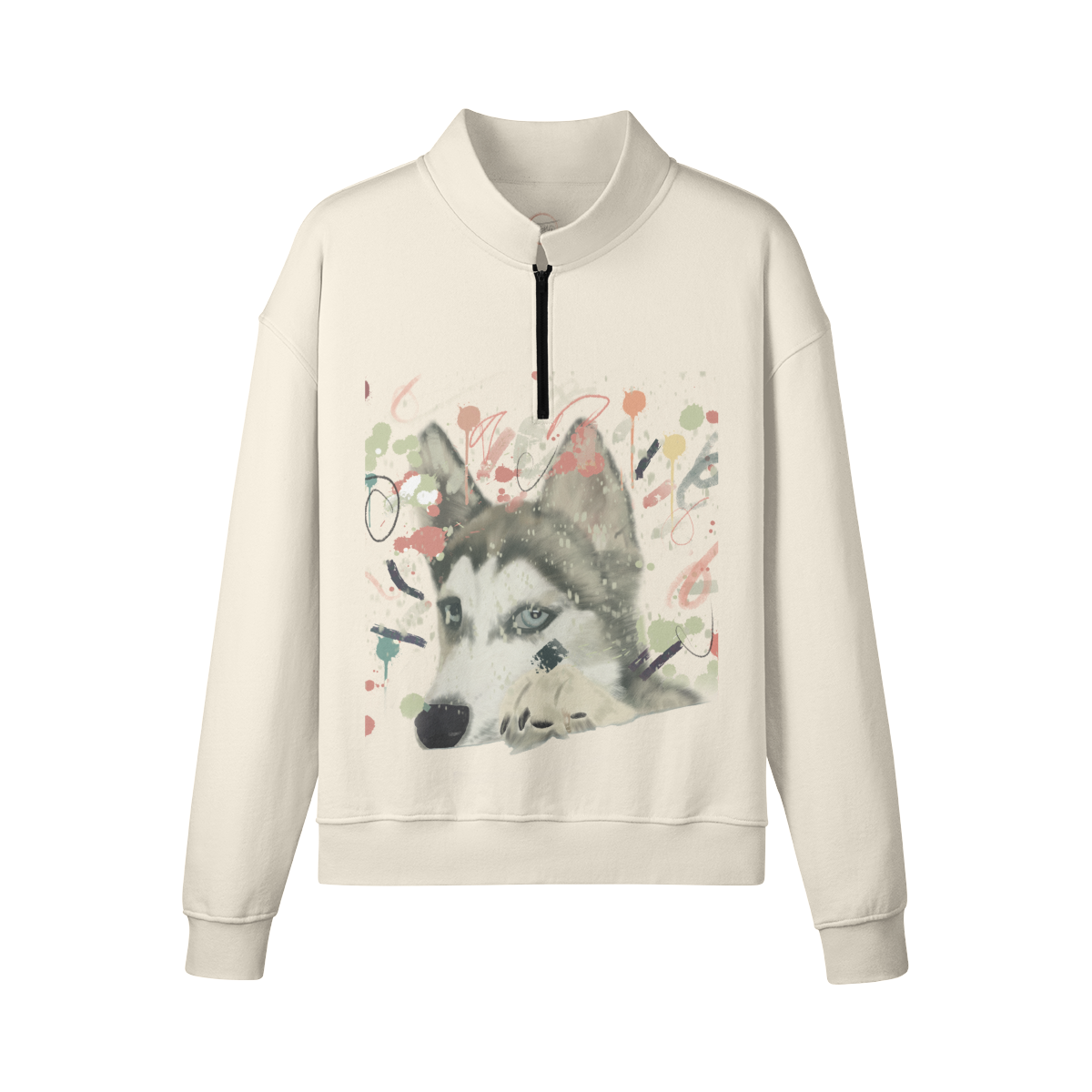 Loose Fit Fleece Half-zip Sweatshirt: Just One Bite