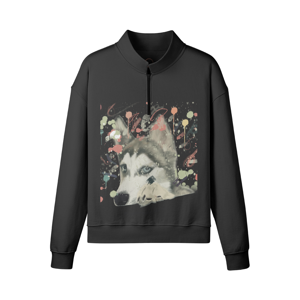 Loose Fit Fleece Half-zip Sweatshirt: Just One Bite