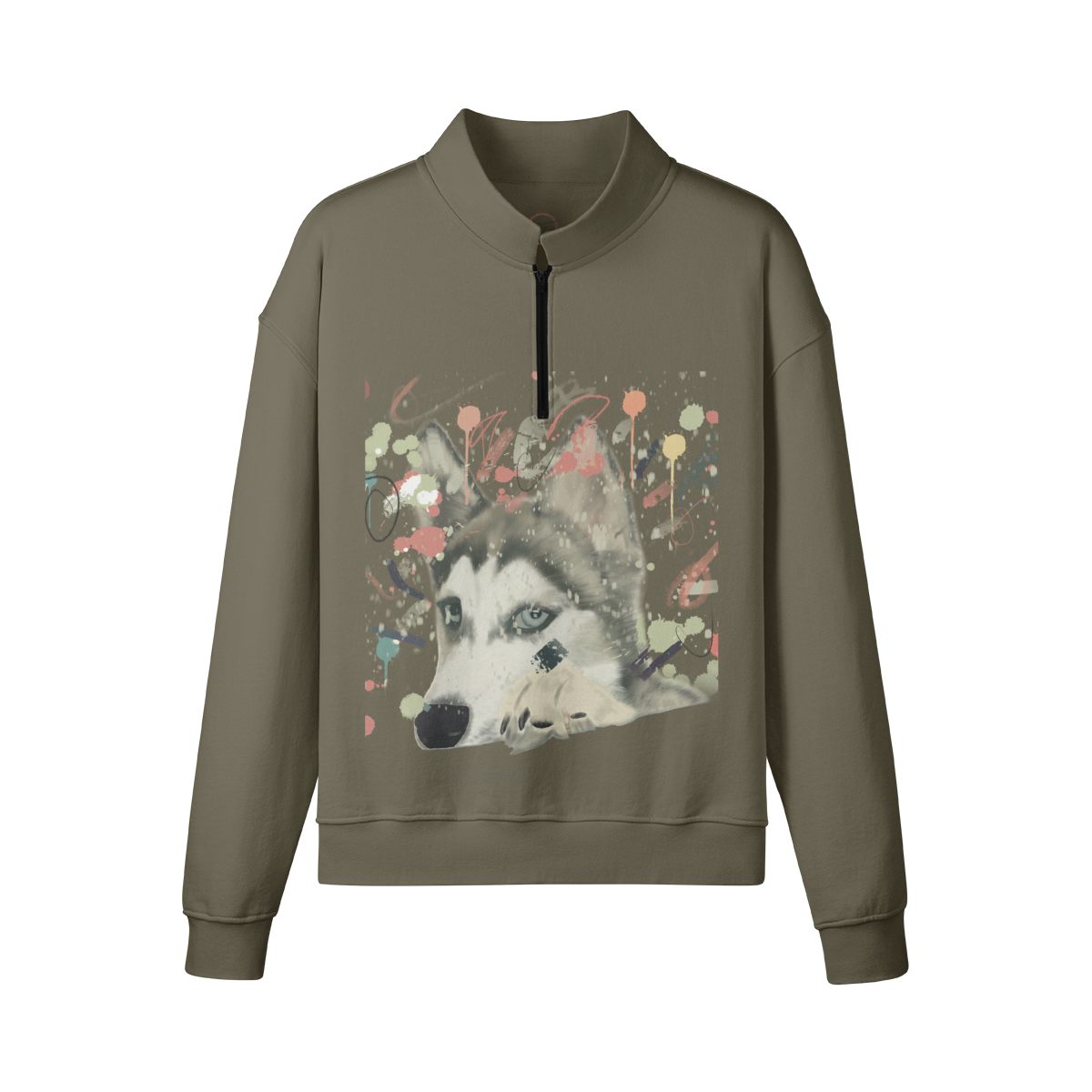 Loose Fit Fleece Half-zip Sweatshirt: Just One Bite