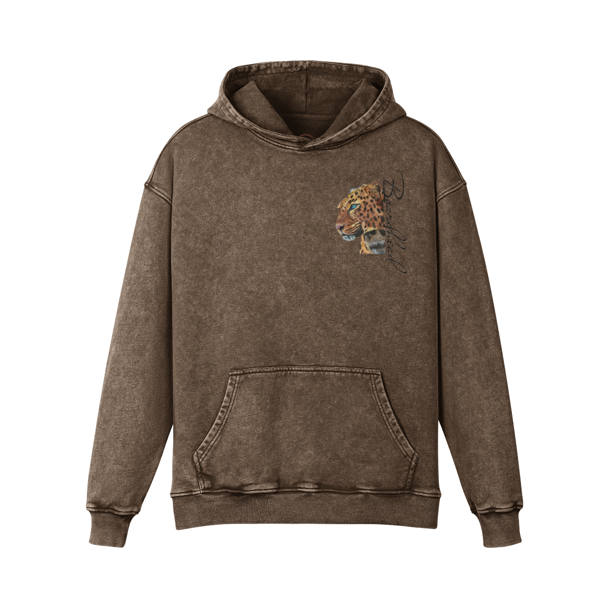 Oversized Faded Hoodie: Gaze of the Wild